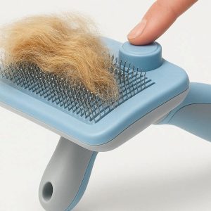 Self Cleaning Slicker Brush For Long Haired Pets Comfort Bristles Remove Tangled Hair
