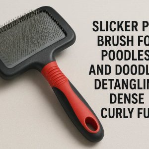 Professional Slicker Pet Brush For Poodles And Doodles Detangling Dense Curly Fur