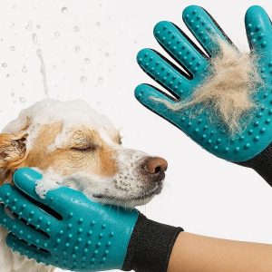 Waterproof Pet Bathing Massage Gloves For Deep Shampoo Lathering And Loose Fur Removal