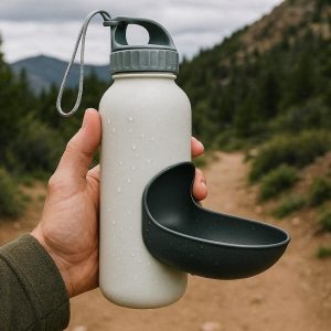 Leak Proof Dog Travel Water Bottle With Foldable Drinking Bowl For Hiking And Camping