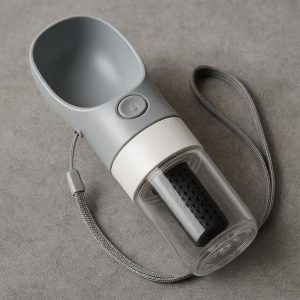 Compact Detachable Pet Water Bottle For Dogs Travel Walking Bowl With Carbon Filter Purification