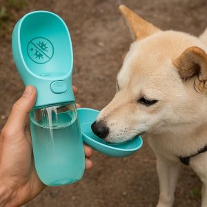 Antibacterial Portable Dog Water Bottle Dispenser One Handed Operation For Hiking Walking