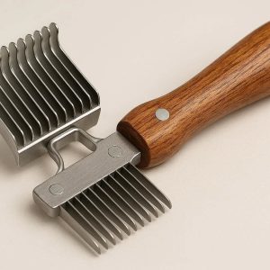 Premium Wooden Handle Pet Comb For Thick Coat Dematting And Undercoat Fur Removal