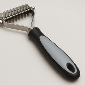 Stainless Steel Pet Dematting Rake For Safe Knot Detangling And Dead Fur Clearing